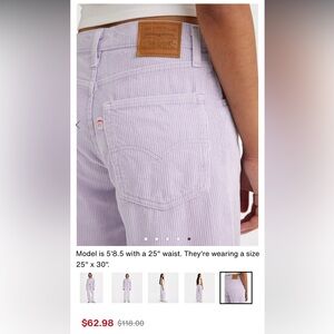 Levi’s Women's Lavender Baggy Dad Corduroy Jeans